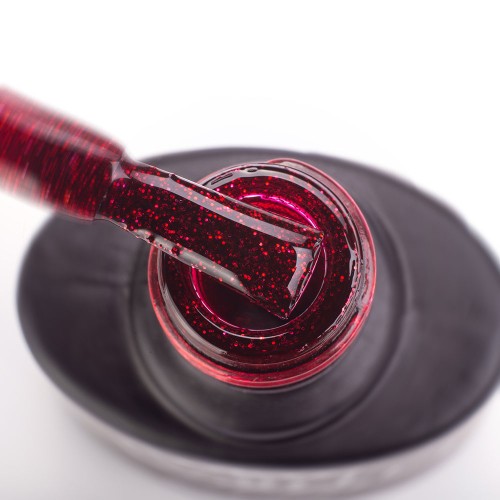 Gel Polish Komilfo DeLuxe Series G015 (dark red with glitter), 8 ml