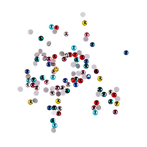 Komilfo rhinestones, mix (pack of 100), multi-colored, size 4 Komilfo rhinestones, mix (pack of 100), multi-colored, size 4