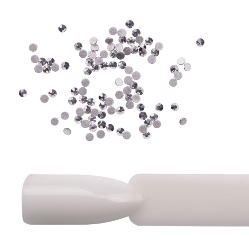 Komilfo rhinestones Silver, size 4 (100 pcs per pack)