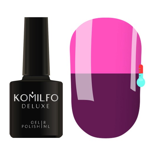 Gel Polish Komilfo DeLuxe Termo C007 (eggplant, when heated – muted, dark pink), 8 ml Gel Polish Komilfo DeLuxe Termo C007 (eggplant, when heated – muted, dark pink), 8 ml