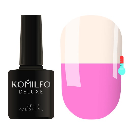 Gel Polish Komilfo DeLuxe Termo C017 (pink, when heated – white), 8 ml Gel Polish Komilfo DeLuxe Termo C017 (pink, when heated – white), 8 ml