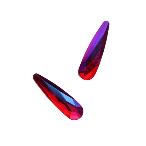 Komilfo Teardrop stones big (3×10 mm) Red AB, 2 pieces