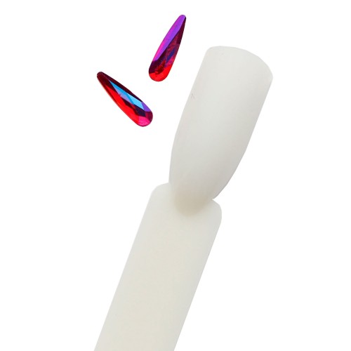 Komilfo Teardrop stones big (3×10 mm) Red AB, 2 pieces