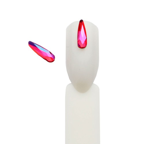 Komilfo Teardrop stones big (3×10 mm) Red AB, 2 pieces