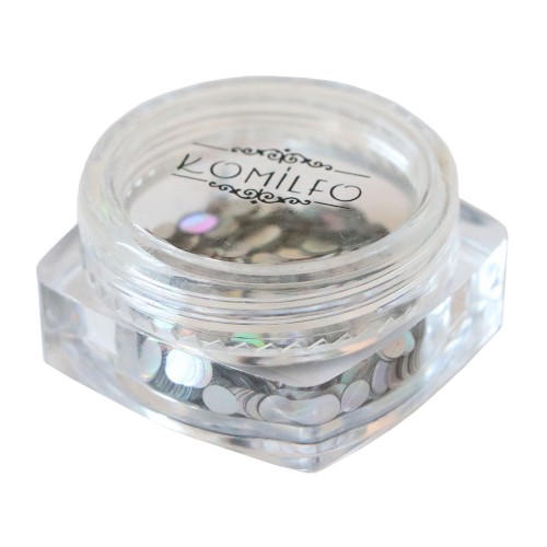 Komilfo disco design №030, silver, hologram, 3 mm, (1 g)