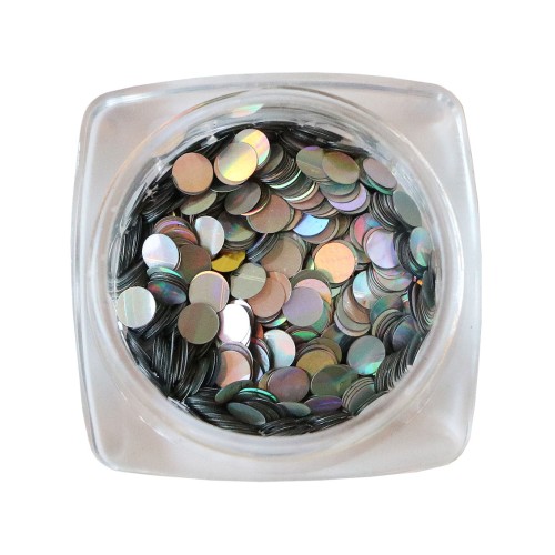 Komilfo disco design №030, silver, hologram, 3 mm, (1 g)