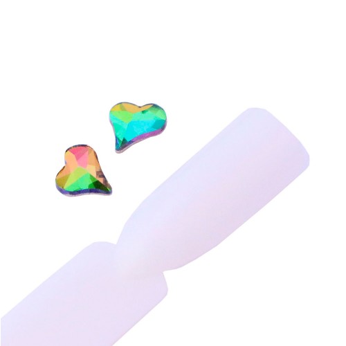 Komilfo Uneven Heart Stones (6×7 mm) Rainbow (2 pcs)