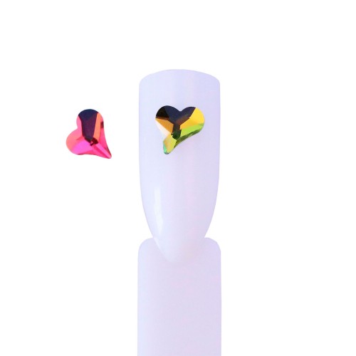 Komilfo Uneven Heart Stones (6×7 mm) Rainbow (2 pcs)