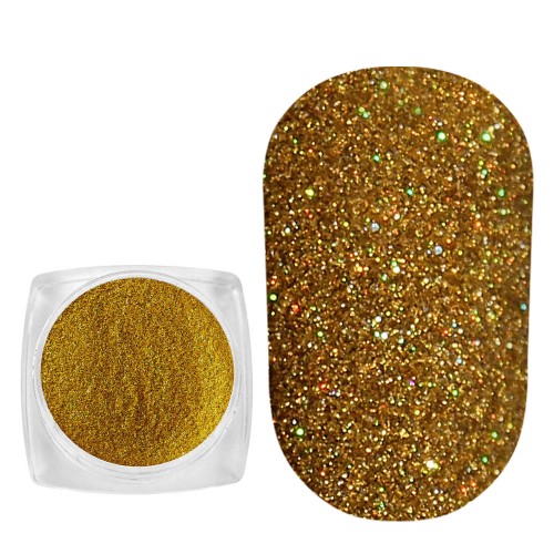 Komilfo sequins 115, size 0.08 mm, (yellow gold, hologram) E, 2.5 g