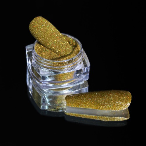 Komilfo sequins 115, size 0.08 mm, (yellow gold, hologram) E, 2.5 g