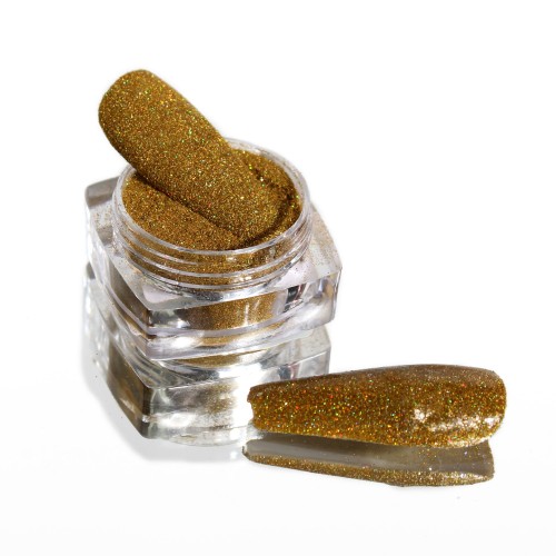 Komilfo sequins 115, size 0.08 mm, (yellow gold, hologram) E, 2.5 g