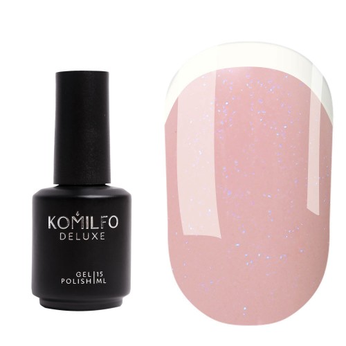Komilfo KC Glitter French Base Collection KC006 (beige and pink with blue micro shine), 15 ml Komilfo KC Glitter French Base Collection KC006 (beige and pink with blue micro shine), 15 ml