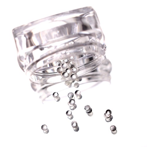 Komilfo texture rivets large circle 2 mm, silver, 50 pcs