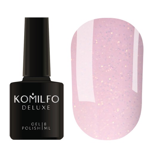 Gel polish Komilfo Moon Crush 004 (pale pink, golden sparkles, translucent), 8 ml Gel polish Komilfo Moon Crush 004 (pale pink, golden sparkles, translucent), 8 ml
