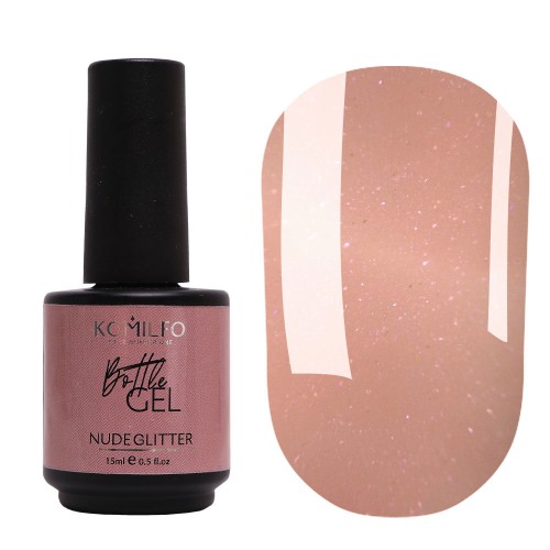 Komilfo Bottle Gel Nude Glitter With Brush, 15 ml Komilfo Bottle Gel Nude Glitter With Brush, 15 ml