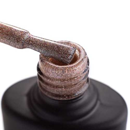 Gel Polish Komilfo DeLuxe Series G025 (light brown with colorful glitter), 8 ml