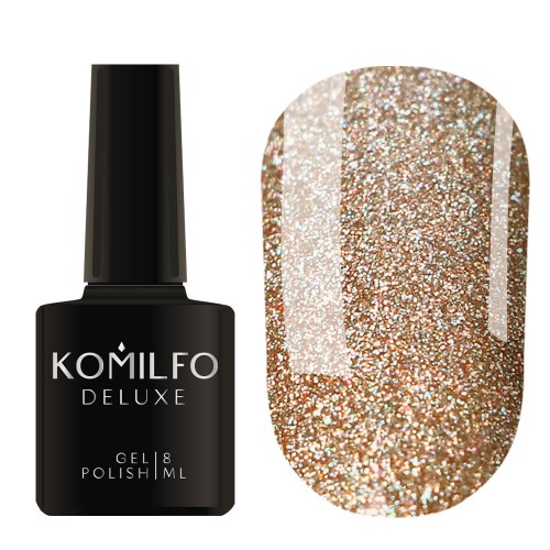 Gel Polish Komilfo DeLuxe Series G025 (light brown with colorful glitter), 8 ml Gel Polish Komilfo DeLuxe Series G025 (light brown with colorful glitter), 8 ml