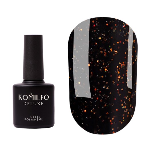 Komilfo No Wipe Top Gold – top without a sticky layer with gold glitter, 8 ml Komilfo No Wipe Top Gold – top without a sticky layer with gold glitter, 8 ml