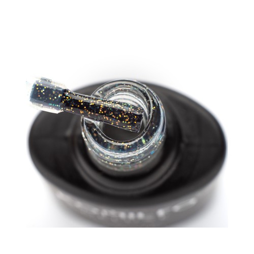 Komilfo No Wipe Top Gold – top without a sticky layer with gold glitter, 8 ml