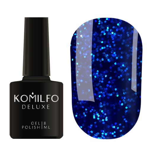 Gel Polish Komilfo Stardust Glitter 003 (deep blue with glitters), 8 ml Gel Polish Komilfo Stardust Glitter 003 (deep blue with glitters), 8 ml