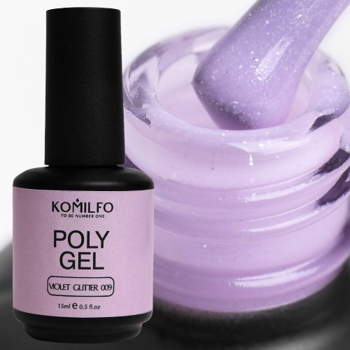 Komilfo PolyGel 009 Violet Glitter, 15 ml (with shimmer) Komilfo PolyGel 009 Violet Glitter, 15 ml (with shimmer)